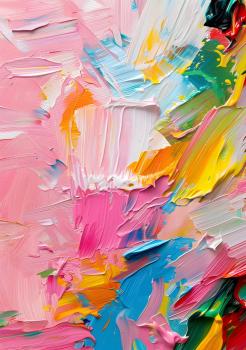 Colorful thick pigment oil painting